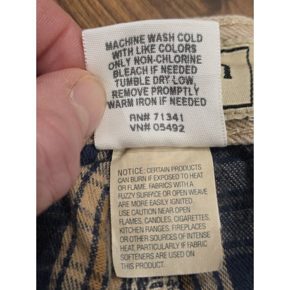 L.L.Bean Tan Flannel Lined Jeans Mens 42x29 Khaki Classic Fit Workwear Outdoor - Picture 10 of 14
